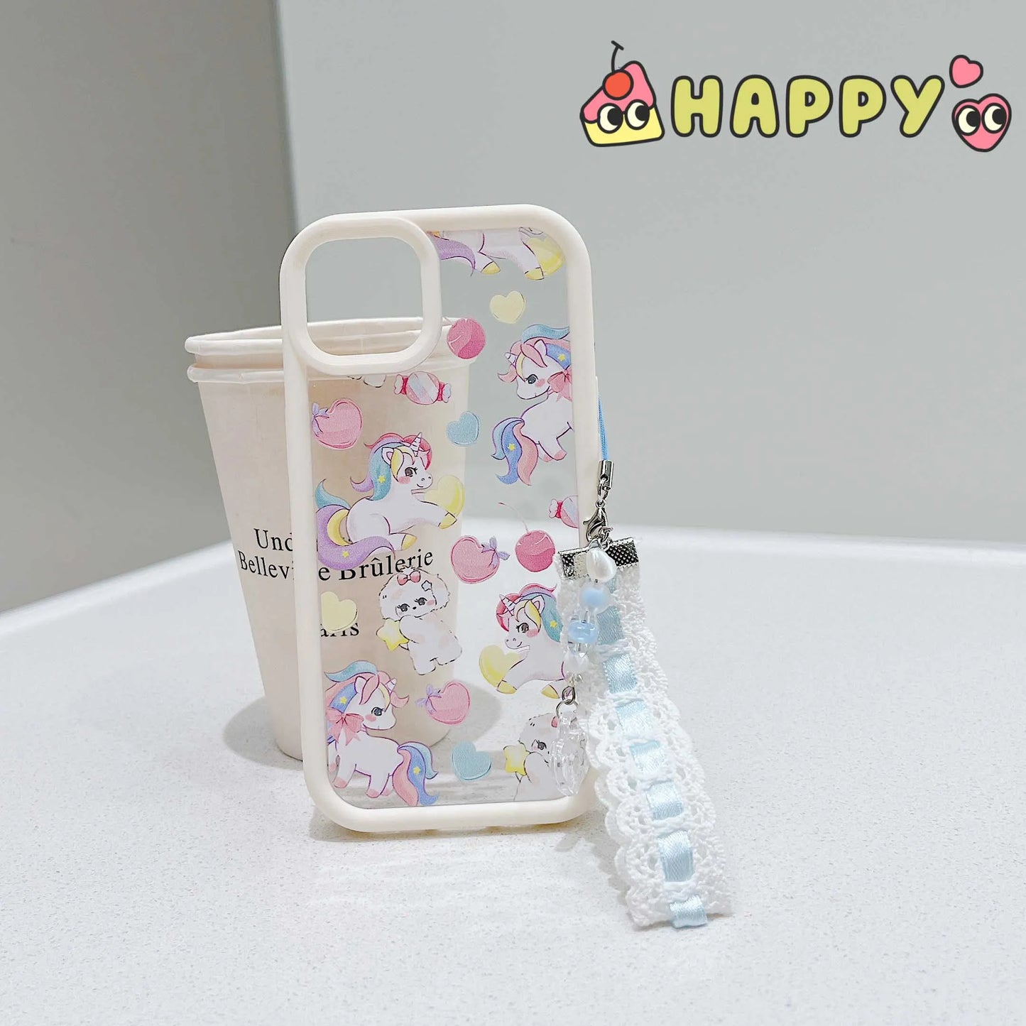 Clear Unicorn Phone Case For Iphone 14Pro 15Pro 12 13 14 15 Pro Max 14ProMax 13ProMax Cover