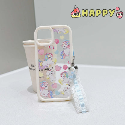 Clear Unicorn Phone Case For Iphone 14Pro 15Pro 12 13 14 15 Pro Max 14ProMax 13ProMax Cover