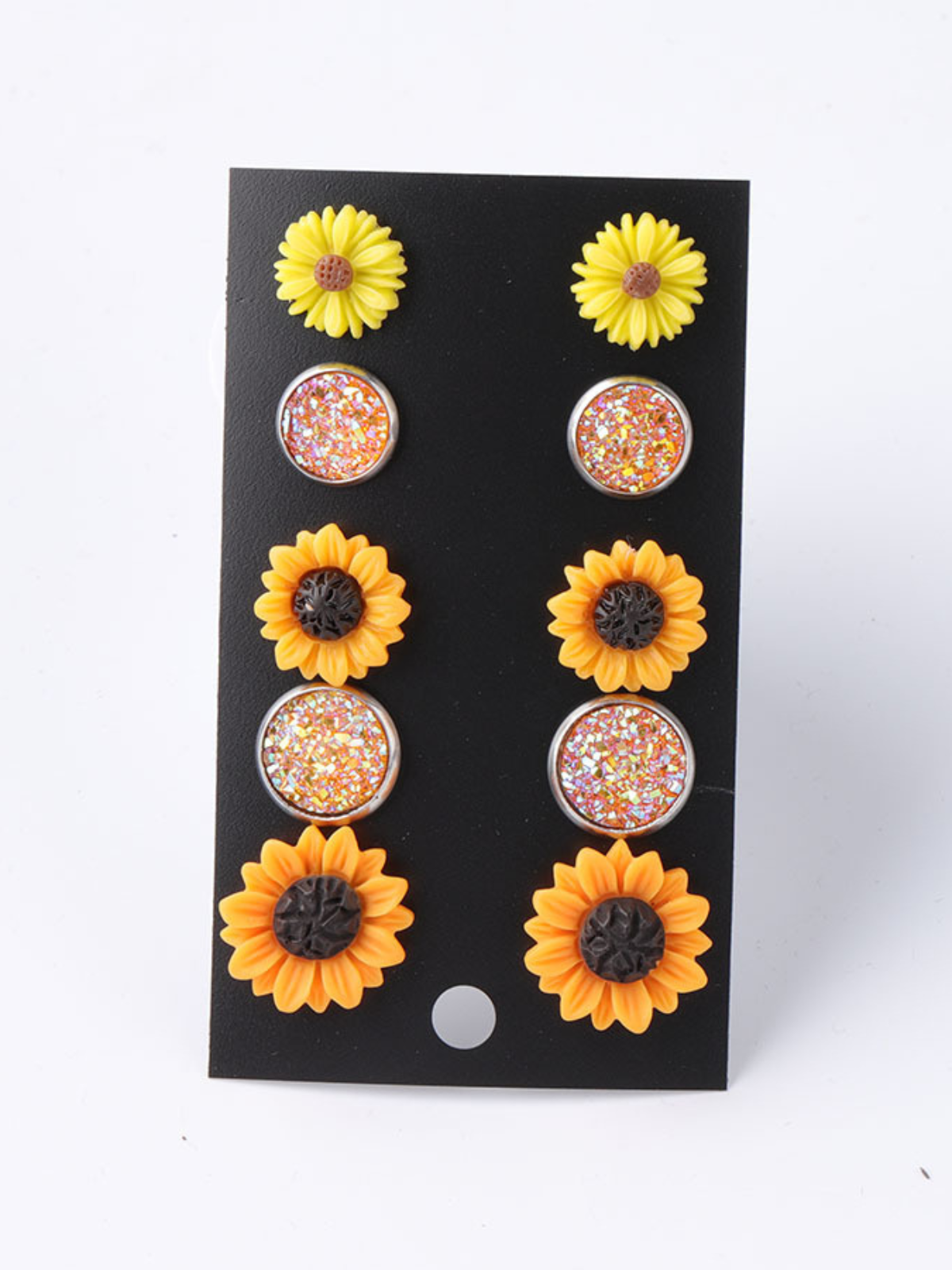 Bloom and Sparkle Acrylic Earrings 5-Piece Set