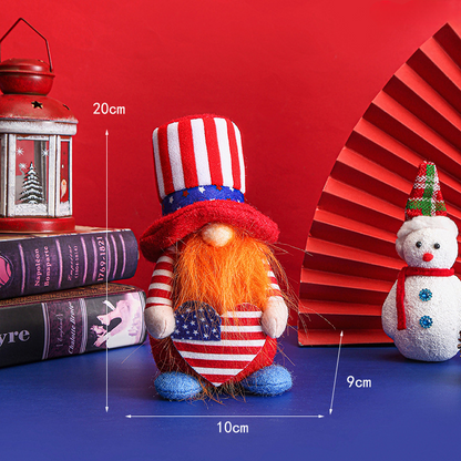 Fabric Independence Day Striped Five Star Faceless Doll