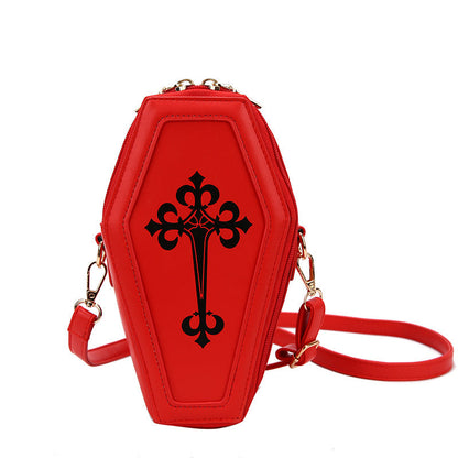 Coffin Shaped Leather Crossbody Bag