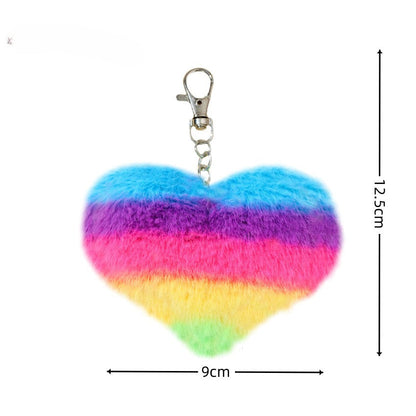 Rainbow Heart Plush Keychain