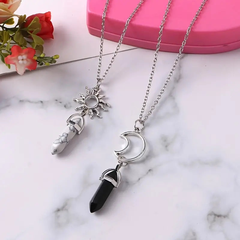 Charmed Hexagon Crystal Pendant Necklaces