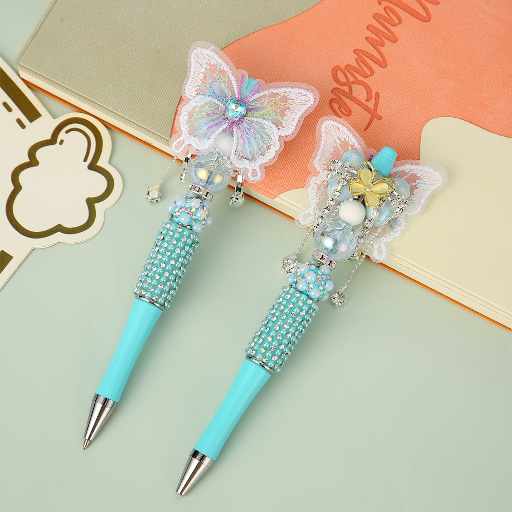 Beaded Pen Pearl Rhinestone Bow Lace Pen Handmade