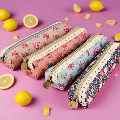 Floral Fabric Pencil Case