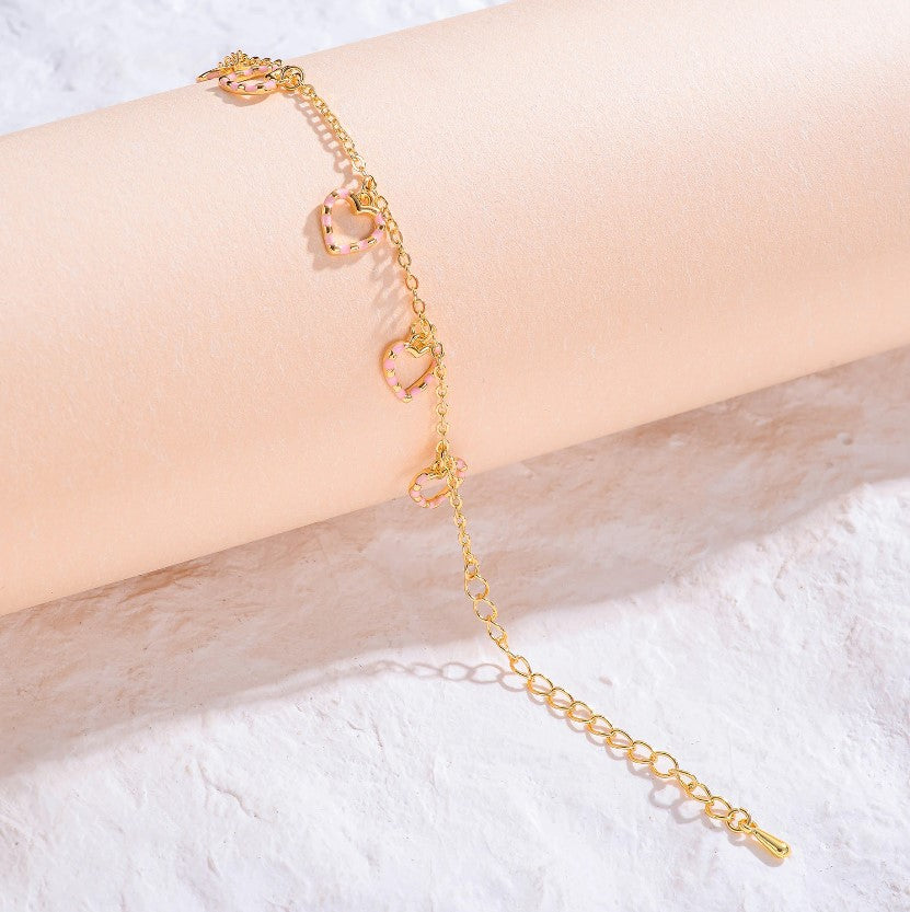 Love To Love Heart Dangle Goldtone Bracelet