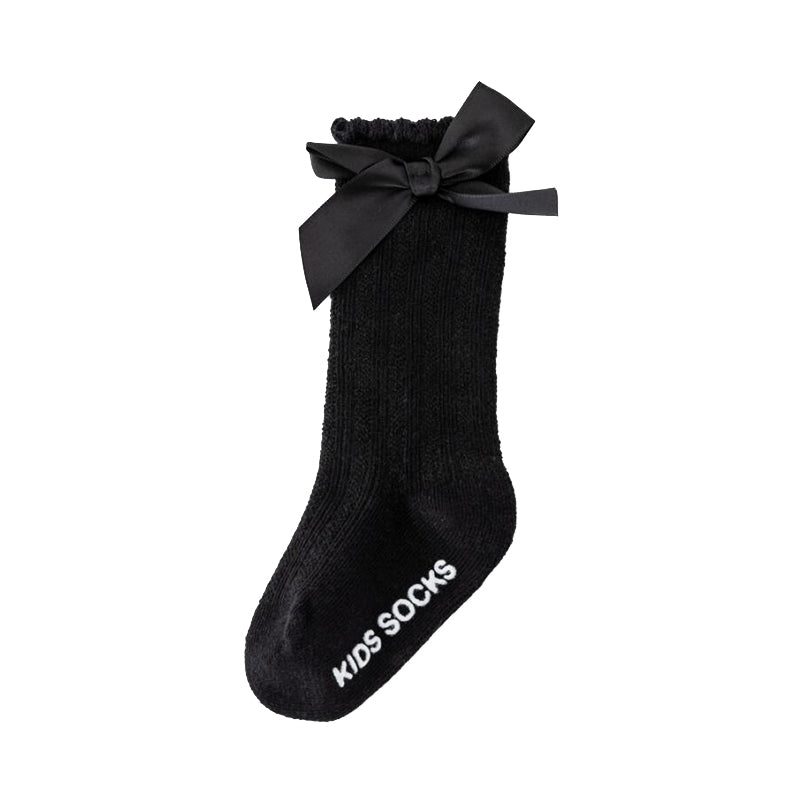 Baby Kid Girls Letters Color-blocking Bow Print Socks