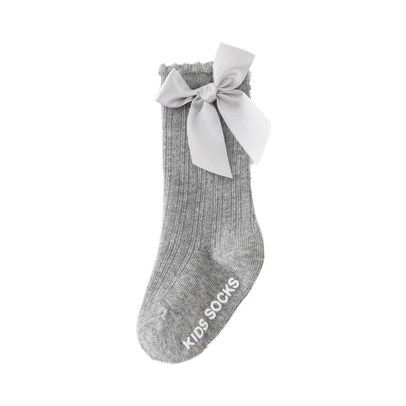 Baby Kid Girls Letters Color-blocking Bow Print Socks