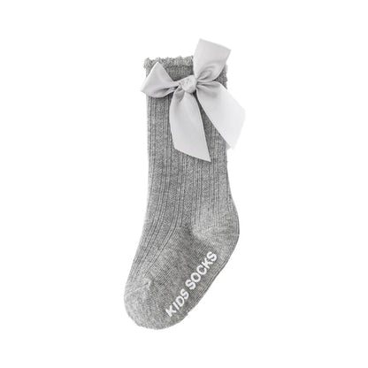 Baby Kid Girls Letters Color-blocking Bow Print Socks