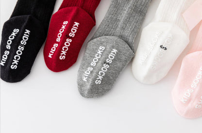 Baby Kid Girls Letters Color-blocking Bow Print Socks