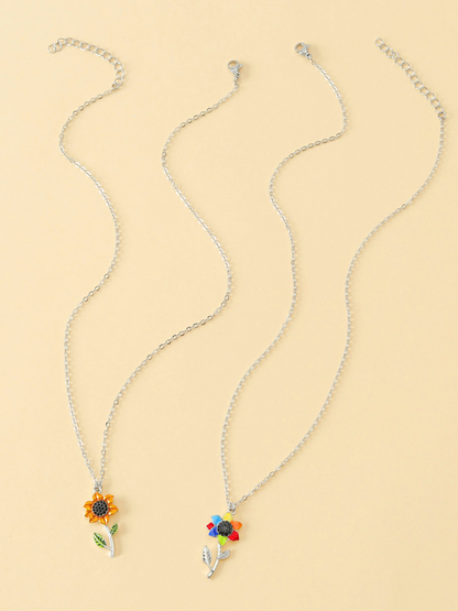 Charming Petals Sunflower Pendant Necklace