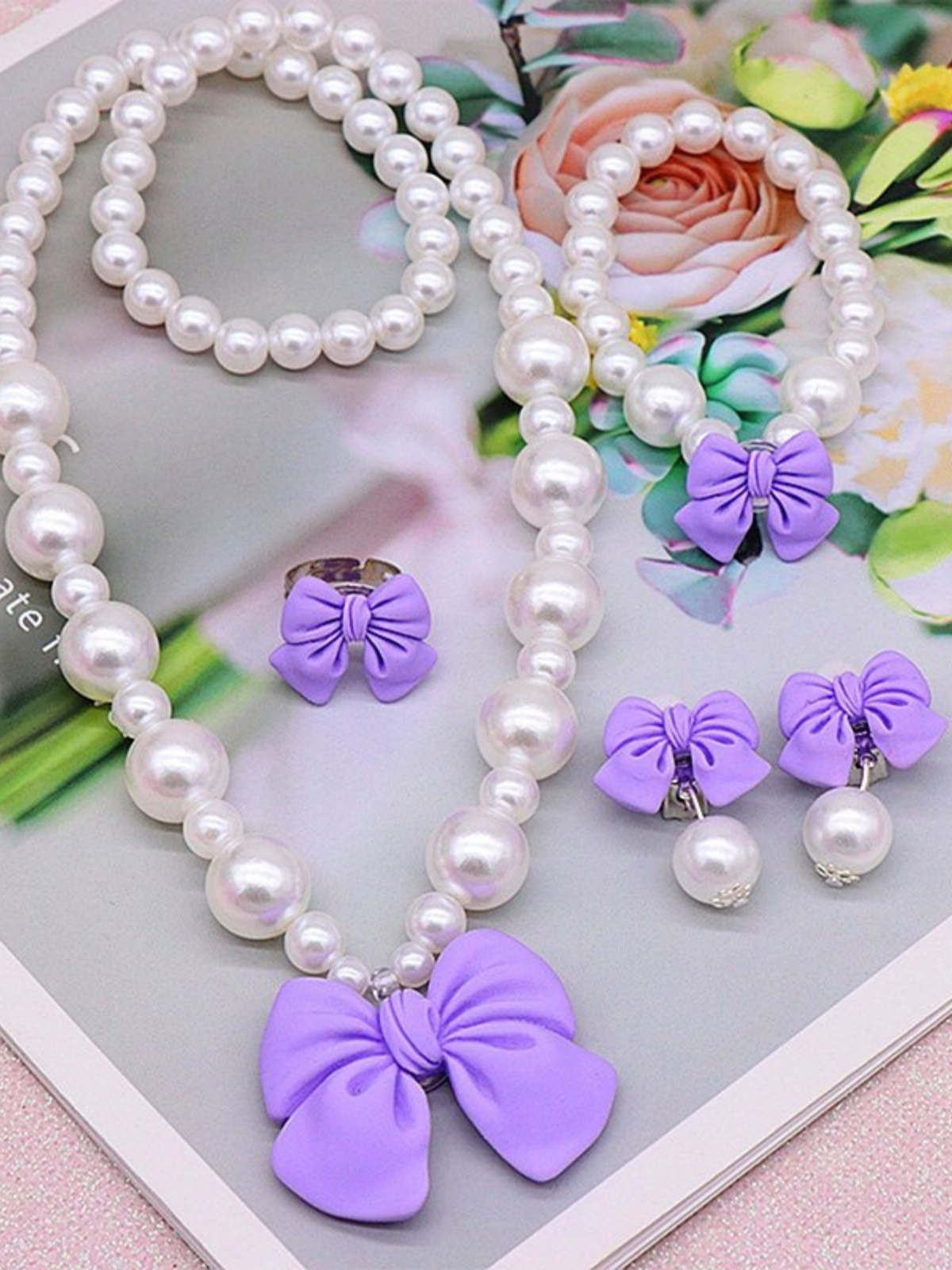 Girls All Glammed Up Pearl Jewelry Set