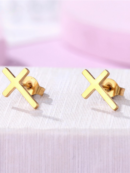 Stainless Steel Cross Earrings Set