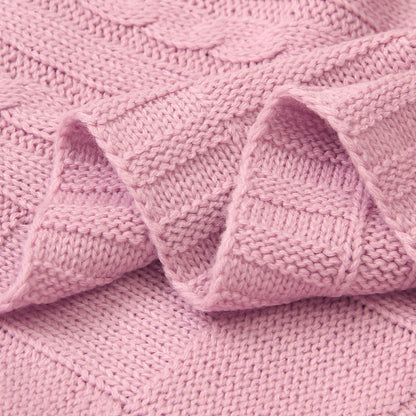 Baby Solid Color Knitted Blanket Baby Windproof Cover Baby