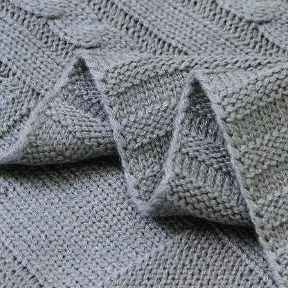 Baby Solid Color Knitted Blanket Baby Windproof Cover Baby