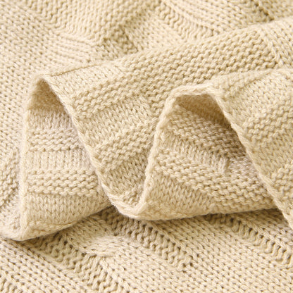Baby Solid Color Knitted Blanket Baby Windproof Cover Baby