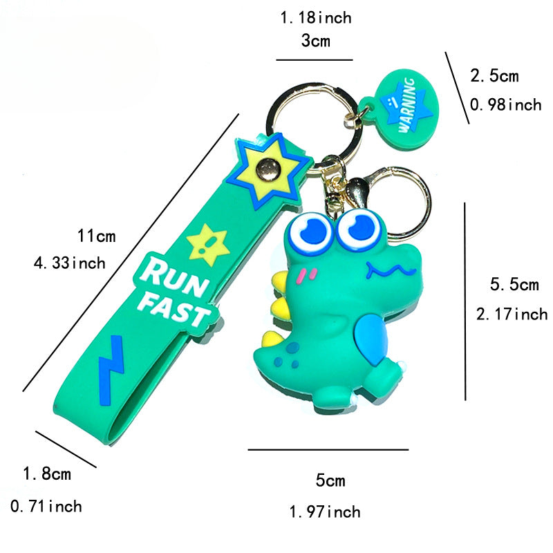 Cartoon Doll Big Eye Dinosaur PVC Soft Glue Keychain