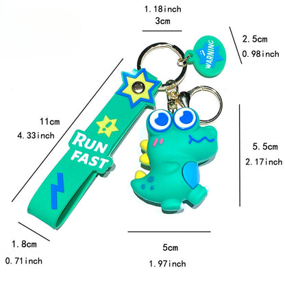 Cartoon Doll Big Eye Dinosaur PVC Soft Glue Keychain