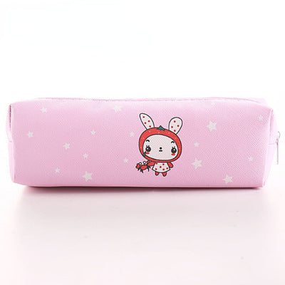 Cute Animal Cartoon Square PU Pencil Case Cute Animal Stationery Bag Multifunctional Student Pencil Case