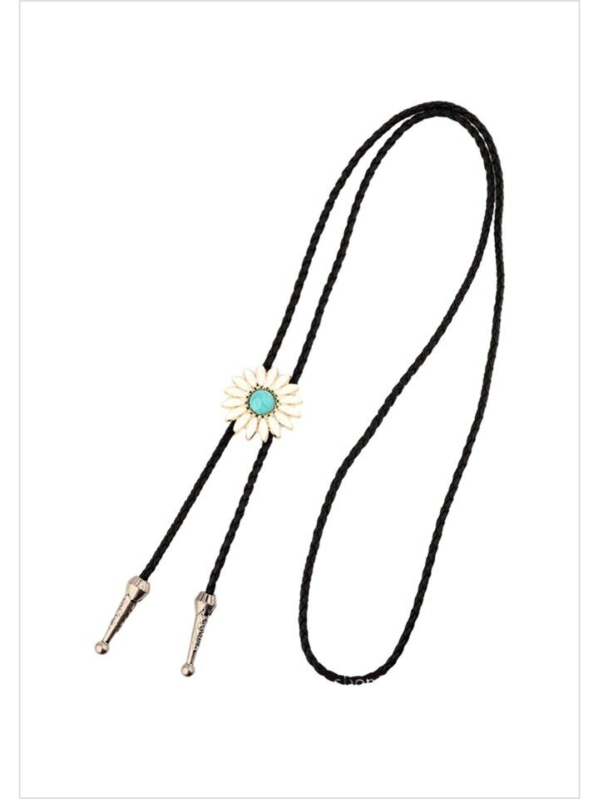 Country Flowers Turquoise Bolo Necklace