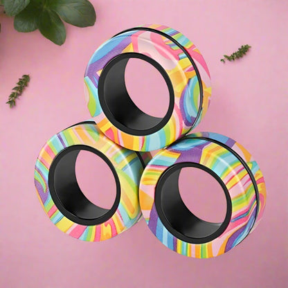 Plastic Decompression Rotating Magnetic Toy Bracelet Rings