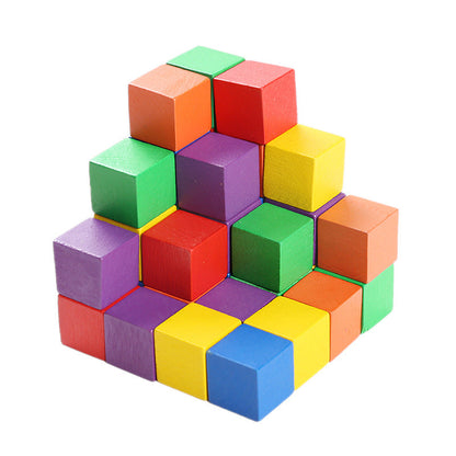 Educational Wooden Building Blocks Set with 100 Cubes for Kids