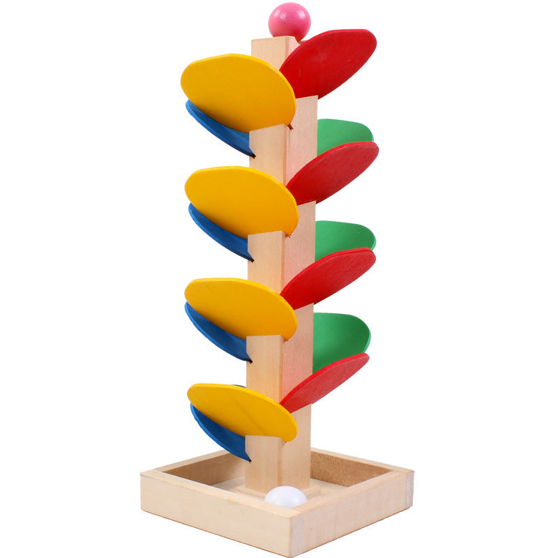 Educational Wooden Leaf Tower Ball Construction Set