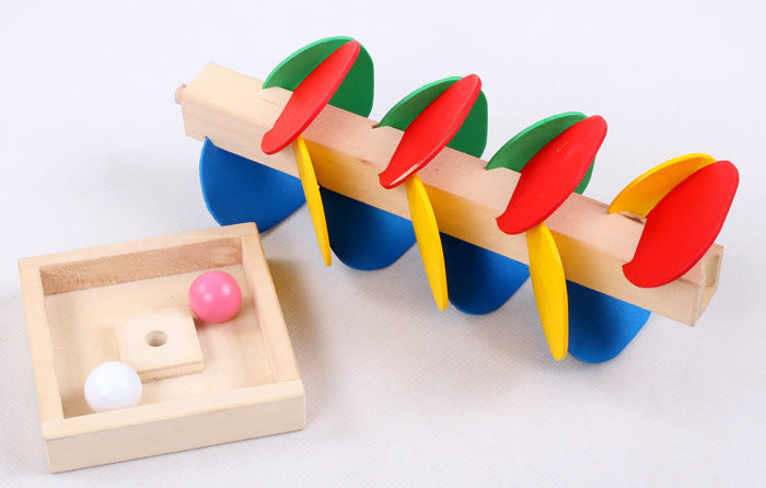 Educational Wooden Leaf Tower Ball Construction Set