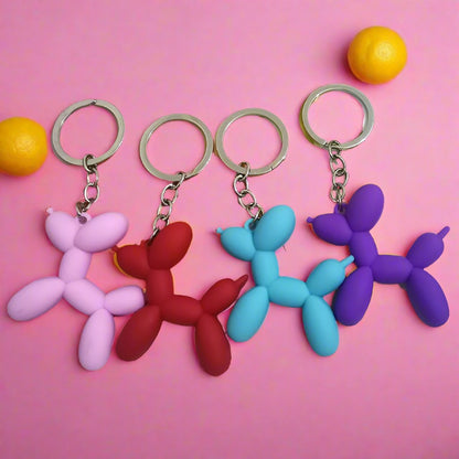 Cute Balloon Dog Keychain Cartoon Silicone Bag Ornaments