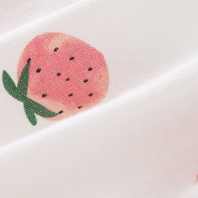 Baby Girls Fruit Bow Print Rompers Headwear