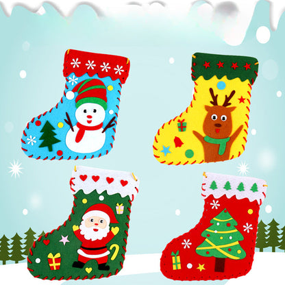 Wholesale Christmas Socks DIY Children's Handmade Non-woven Puzzle Toys