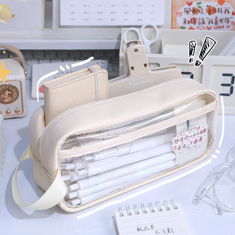 PVC Transparent Large-capacity Visible Pencil Case