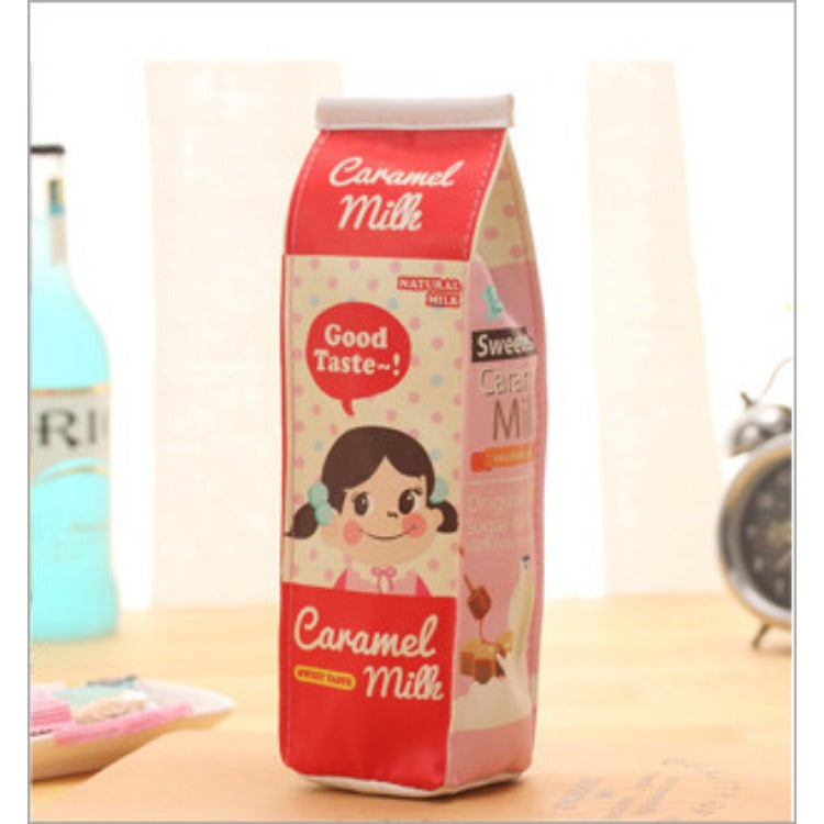Simulated Milk Box Leather Minimalist Pencil Case