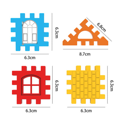 Educational Large Particle Square Plastic Building Blocks for Children