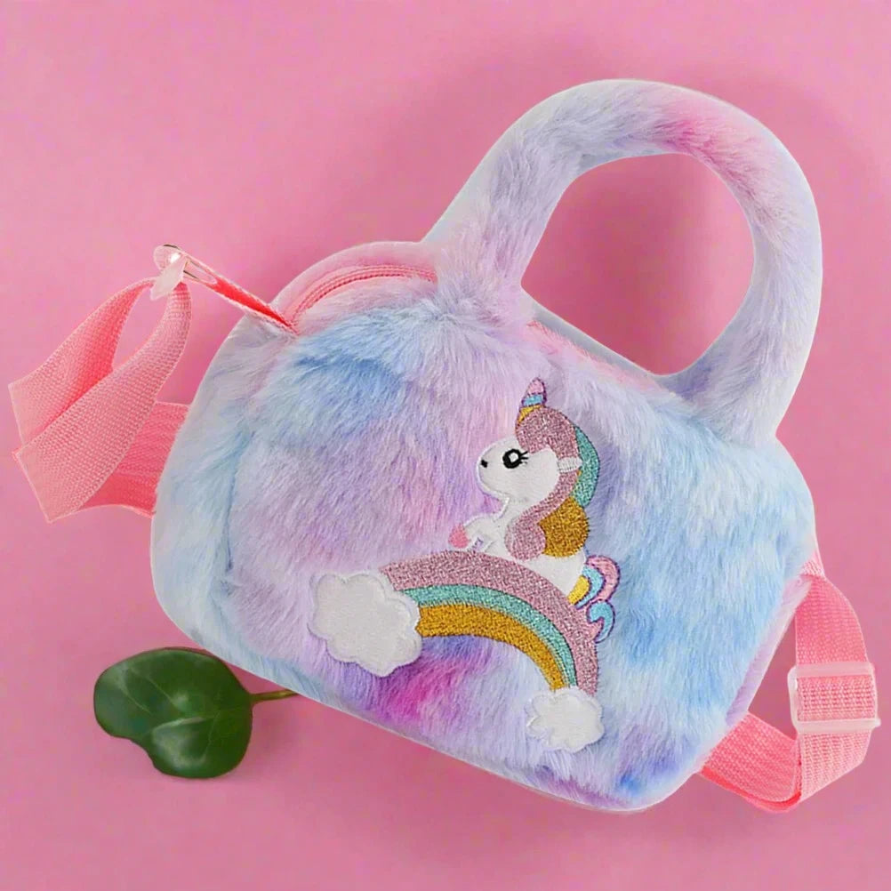 Fluffy Plush Unicorn Handbag
