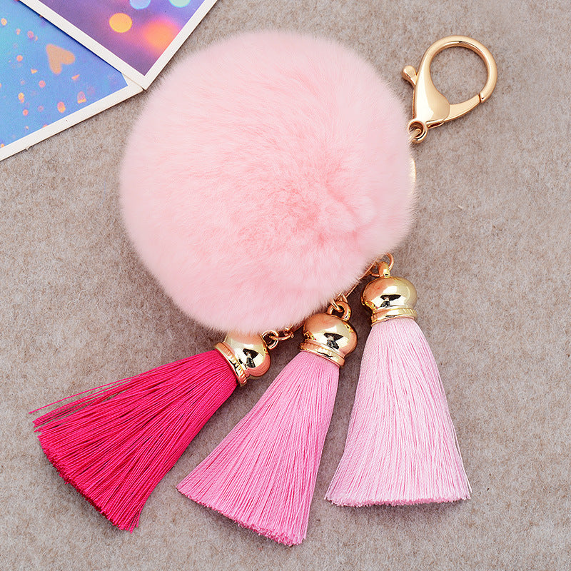 Creative New Plush Ball Tassel Pendant  Plush Keychains