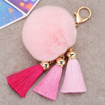 Creative New Plush Ball Tassel Pendant  Plush Keychains