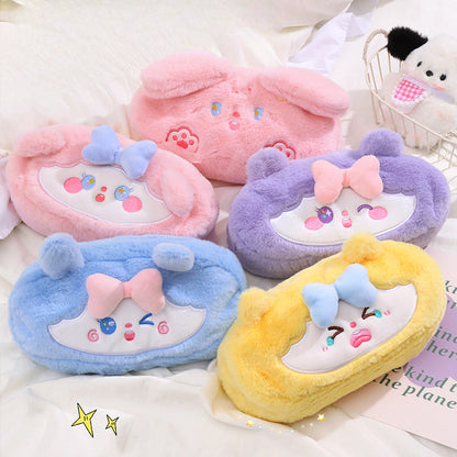 Large Capacity Cartoon Plush Pencil Case