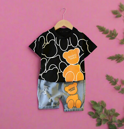 Baby Cotton Round Neck T-shirt and Shorts Set