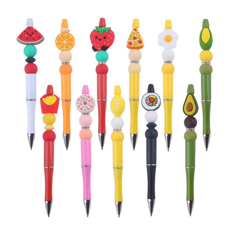 Cartoon Fruit Silicone Color Plastic Beadable Pens