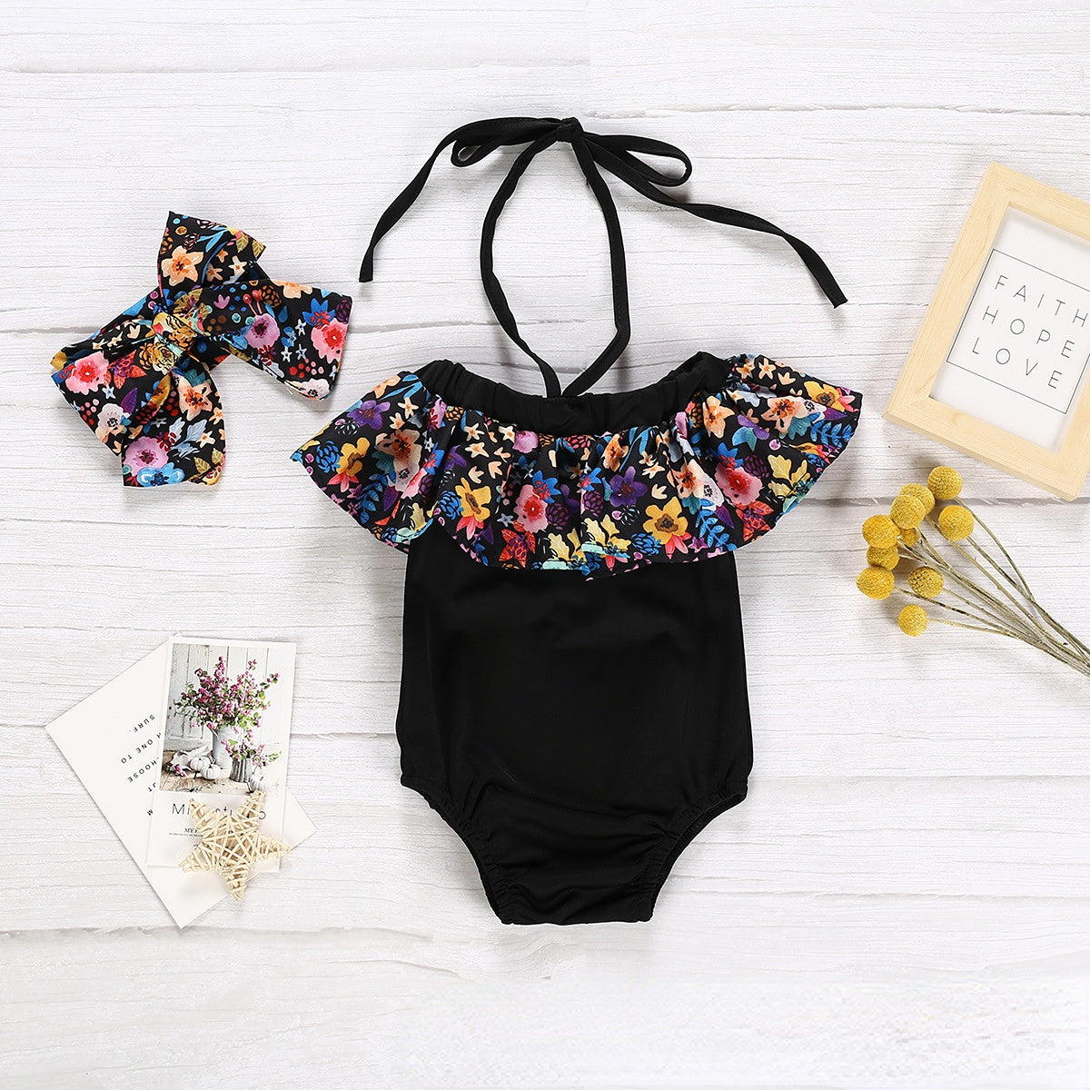 Kids Black Lace Polyester Baby Clothes