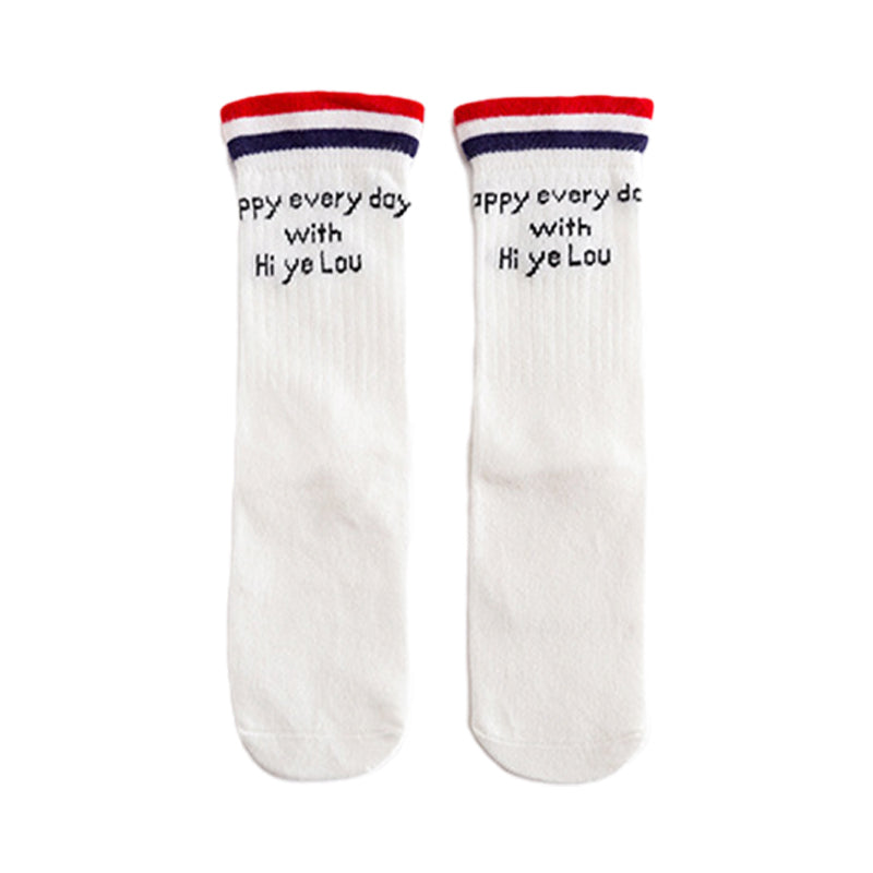 Baby Kid Unisex Striped Letters Accessories Socks