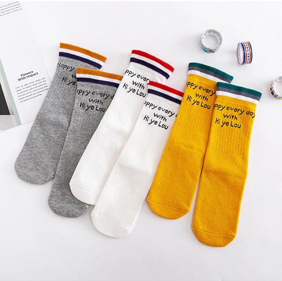 Baby Kid Unisex Striped Letters Accessories Socks