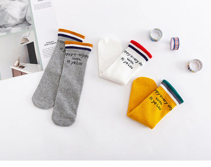 Baby Kid Unisex Striped Letters Accessories Socks