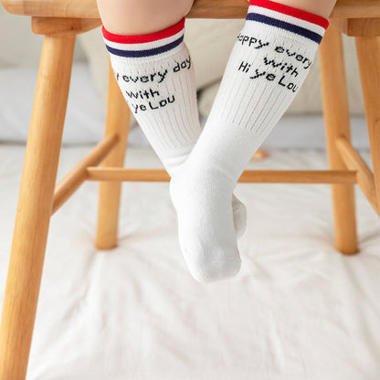 Baby Kid Unisex Striped Letters Accessories Socks