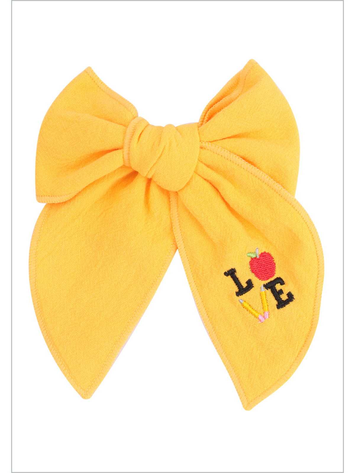 My Little Bookworm Embroidered Hair Bow