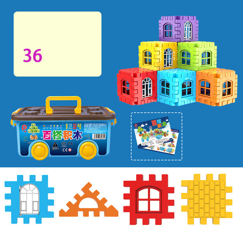 Educational Large Particle Square Plastic Building Blocks for Children