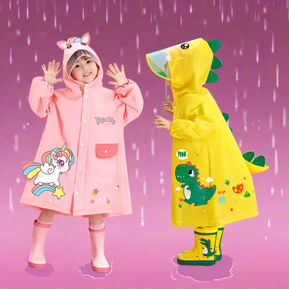 Cartoon Raincoat with Storage Bag