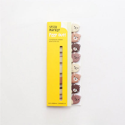 Row Animal Paper Self-adhesive Sticky Notes