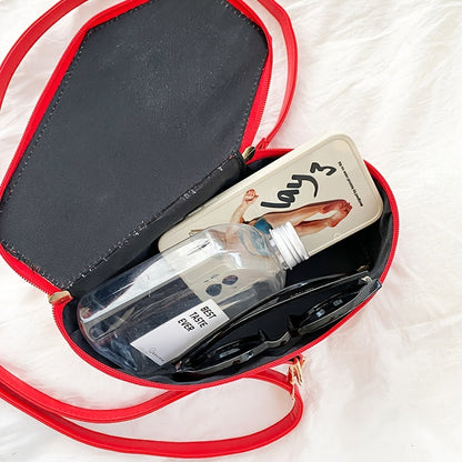 Coffin Shaped Leather Crossbody Bag